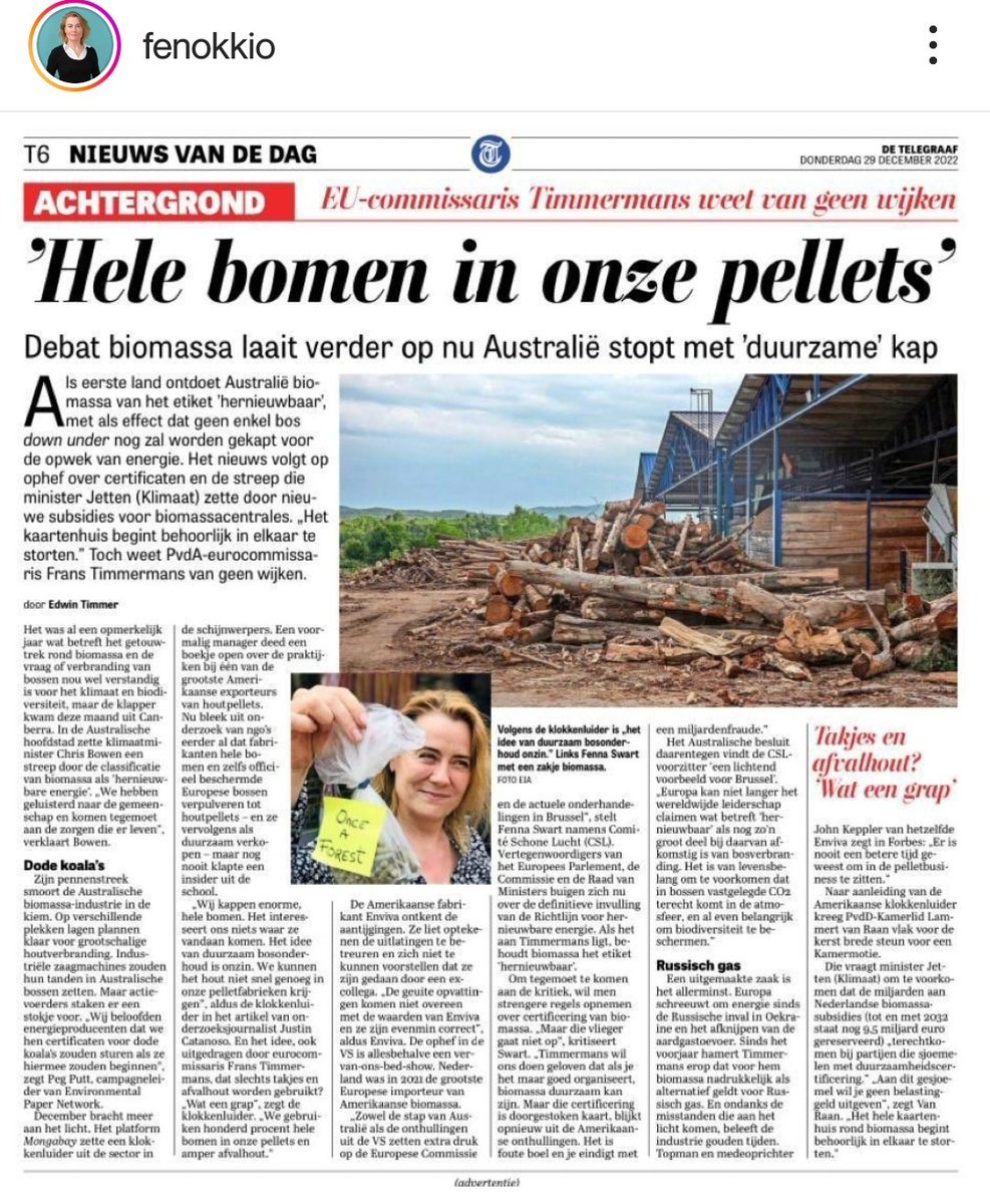 <a href="/katjaherbers/">Katja Herbers</a> Nemen jullie het ook op voor de bomen? De longen van de aarde? Bron: <a href="/telegraaf/">De Telegraaf</a>
