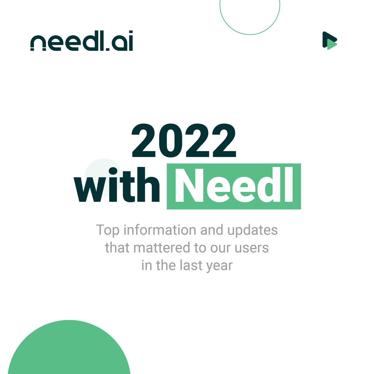NeedlAi's tweet photo. 2022 has been a pretty interesting year for all the Needl users, and our team. π
In the haystack of business and investment information from all around the world, here are the top resources and updates that mattered to our users in the last year.π
#SwitchToNeedl #2022wrapped https://t.co/yOnbVYzHYP