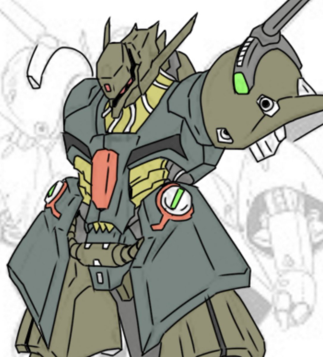 「モノアイやめて四つ目にされたガブスレイ気が付いたらスカートに顔がついた 」|Zelgamethのイラスト