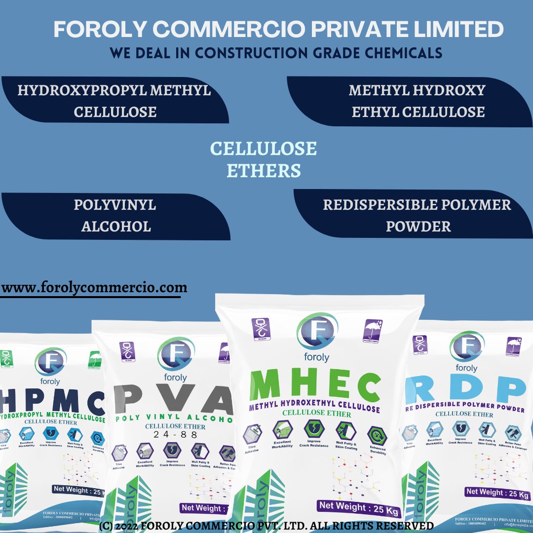 ForolyCommercio's tweet photo. To get more information, kindly check our website:-

https://t.co/bCjldbza2r
#forolycommercio #construction #HPMC #MHEC #RDP #PVA #thickener #adhesion #WallPutty #waterretention #sagresistance #betterworkability #smoothing #selfleveling #tileadhesive #jointfiller #Gypsum https://t.co/gXhsQlLgVp