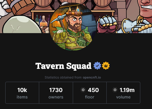 RuduarteD's tweet photo. I bought @TavernSquadNFT at an average price of 38ADAS, I believed what I saw and read. 

This project is one of the most delivered so far in cardano.

Raids are spectacular the UI/UX of the site is very good, consistent team

Congrats guys is just the beginning

#CNFT #NFT #Web3 https://t.co/71YukB1qUr