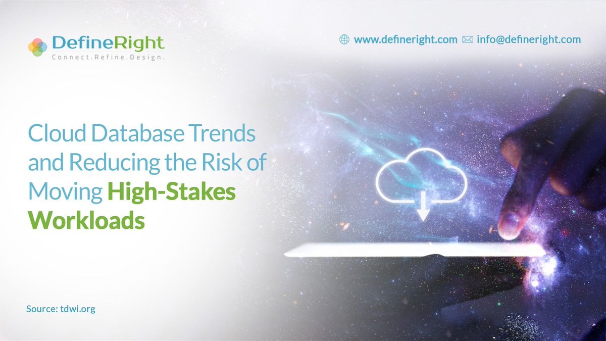 DefineRight's tweet image. As businesses continue to migrate their workloads to the cloud, it&apos;s important to understand the potential risks that come with such a move. 
bit.ly/3uFh6YQ  
#CloudDatabase #DatabaseTrends #DataManagement #DataWorkload #RiskReduction