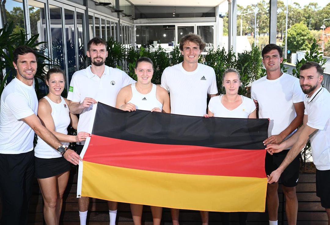 Sascha and Team Germany 🇩🇪 on Media Day in Sydney 🖤❤️💛 📸 United Cup ig