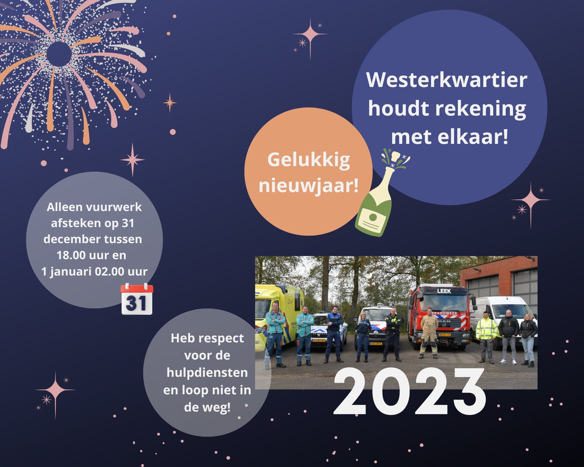 bjw_swds's tweet image. Westerkwartier houdt rekening met elkaar 🎆🥂!