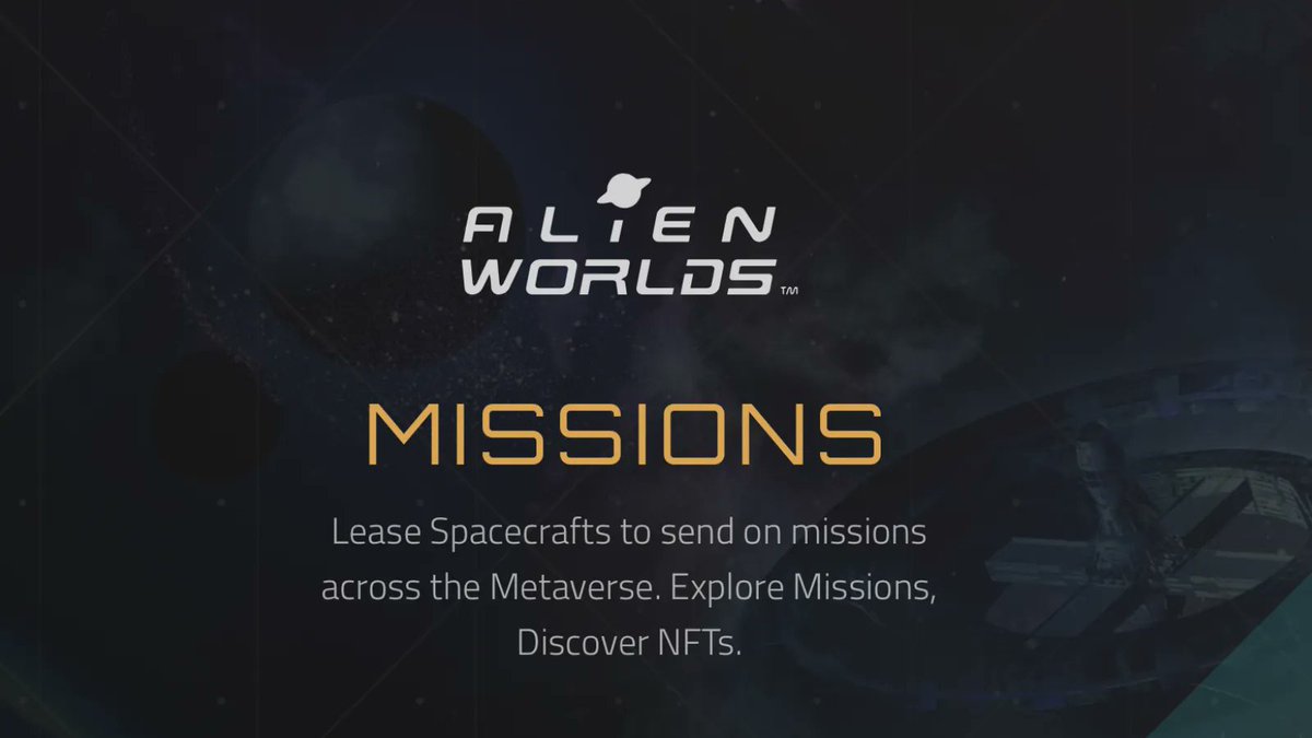 Spacecrafts of all types are now launching into the #AWMetaverse 

👽Join with Explorers from throughout AlienWorlds to go on Missions and seek rewards of #TLM and #AlienWorldsNFT.

✮☆ Play NOW
✮☆ buff.ly/3AQHhzb

#AlienWorlds #AlienWorldsMissions #PvP #Web3