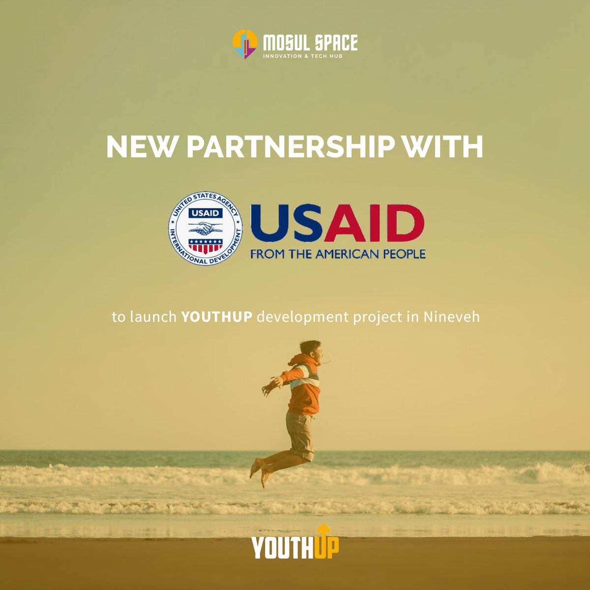 MosulSpace's tweet photo. A new partnership with the Tahfeez Project, funded by the United States Agency for International Development (USAID), to launch the YouthUp project in Nineveh.

#YouthUp #MosulSpace #USAID #Technology #Media #Manufacturing #Development https://t.co/yhs23Psk20