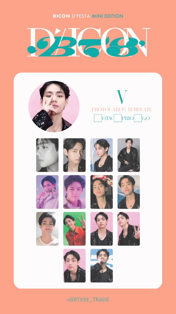 BTS DICON D'FESTA MINI EDITION INDIVIDUAL PHOTOCARDS TEMPLATE