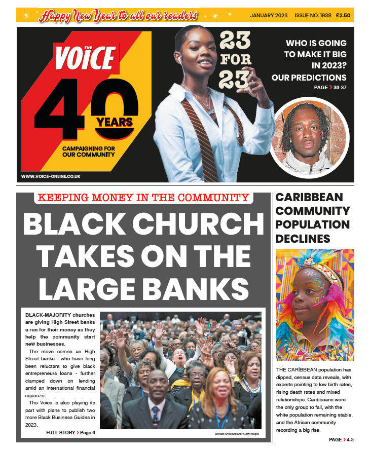 TheVoiceNews's tweet image. DON'T MISS the January issue of The Voice - on the streets today!

💷 Black churches take on big banks to keep money in the community

📉 Caribbean population falls - what does this mean?

🔮 Who will make it big in 23?

Pick up a copy or subscribe: voice-online.co.uk/subscription/

1/