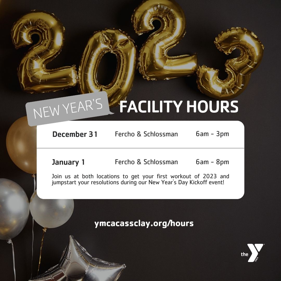 Planning your New Year's weekend? Reminder that we have shortened hours on December 31:

Fercho &amp; Schlossman: 6am - 3pm (after-hours access available 4am - midnight)

And on January 1, join us for our New Year's Kickoff to tackle your resolutions and start the year off strong!