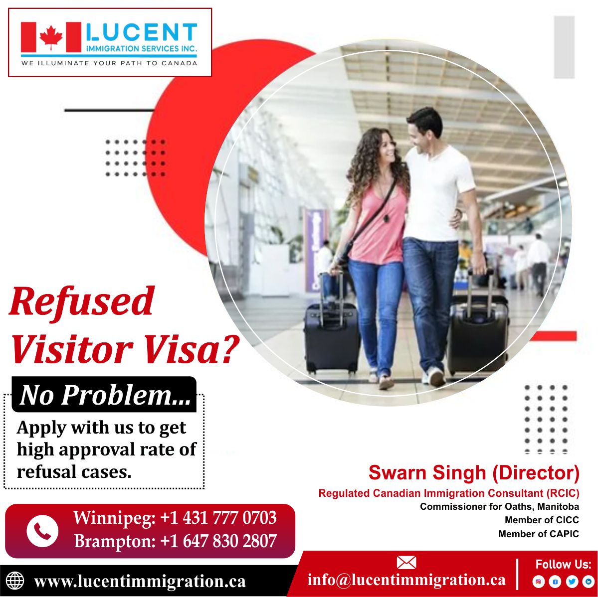 LucentImmi's tweet photo. ------ LUCENT IMMIGRATION ------
*--Refused Visitor Visa? *--**
No Problem...
Apply with us to get high approval rate of refusal cases.
#lucentimmigration #immigration #studentvisa #studyincanada #canadastudentvisa #immigrationconsultant #canada #canadavisa #immigrationcanada https://t.co/x1jiTwNHcC