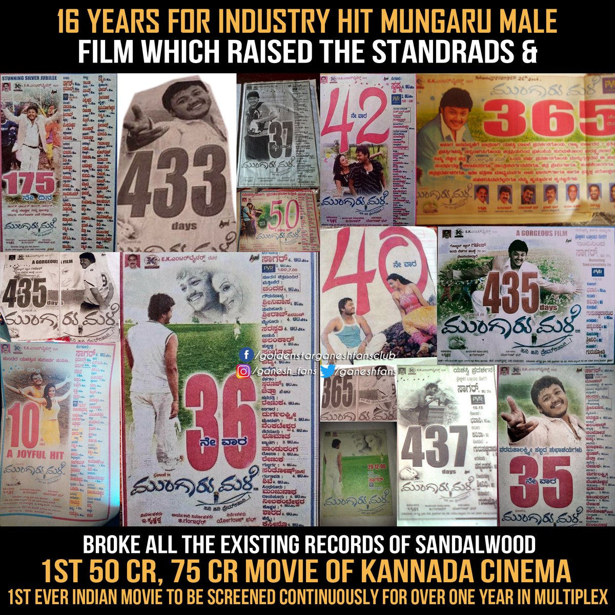 16 Years For Industry Hit Mungaru Male 😍

#MungaruMale #GoldenStarGanesh #PoojaGandhi #YograjBhat #GoldenStar #Ganesh #Gaalipata2 #TribbleRiding #BaanaDaariyalli #GaneshFans