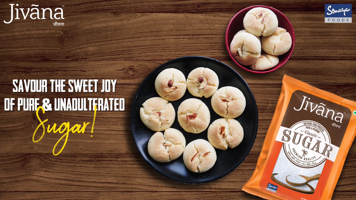 JivanaSomaiya's tweet photo. Jivana's classic premium sugar is the answer to all your sweet queries. Shop now to add the touch of pure sweetness to all your delicacies!
#RecipeAnekNaamEk #Jivana #JivanaSomaiya #Turmeric #FarmFresh #PureTurmeric #PuritylnFood #Celebration #SomaiyaFoods #PuritylnLiving https://t.co/kuRUpNRkS2