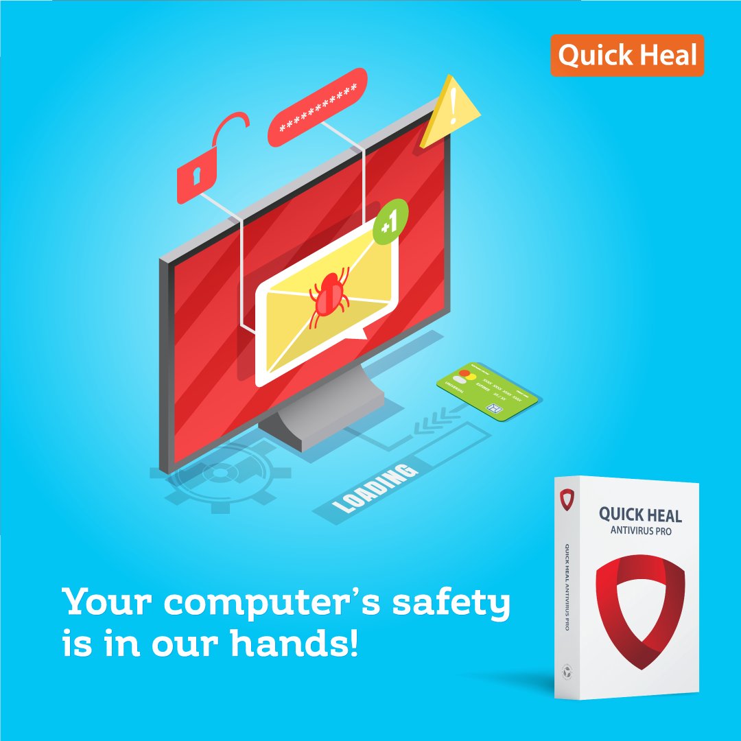 quickheal's tweet photo. Quick Heal AntiVirus Pro protects your computer against today’s complex threats.
The malware protection feature provides multi-layered protection with stronger defense mechanisms against spyware, adware, key loggers, and riskware.

#QuickHeal #CyberThreats #MultiLayeredProtection https://t.co/WC1qiFcQyM