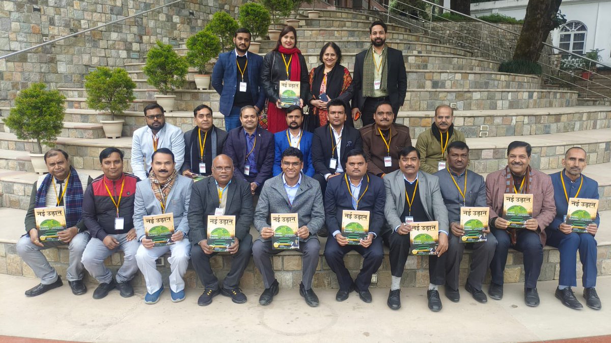 Dir_Education's tweet photo. Another milestone achieved by @naiudaandoe magazine. 

Today, the sixth edition of the magazine 
was formally launched by Hon. DE @gupta_iitdelhi in the prestigious campus of @LBSNAA_official in the presence of senior bureaucrats and officials of the department. https://t.co/8mQ9JibqOY