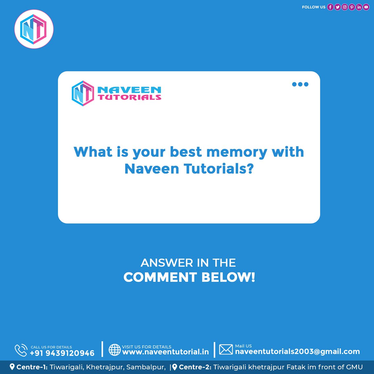 NaveenTutorial1's tweet image. As 2022 will come to an end in a few days, we wanted to ask you what&apos;s your favourite memory with us.
.
Comment on your favourite memory and solidify this bond.
#cafoundationnotes #gurugobindsinghjayanti 
#exploretocreate #NewYear2023