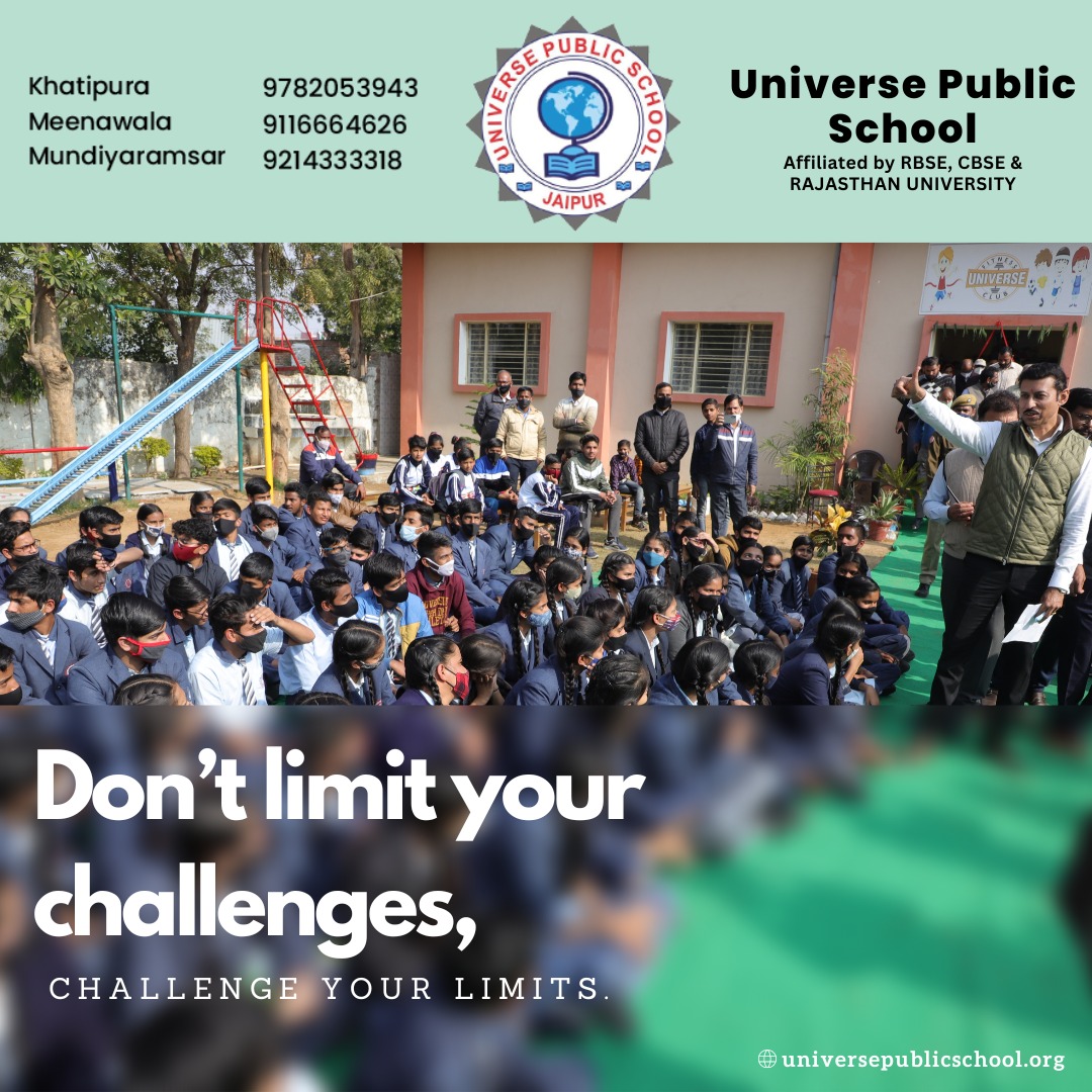 UPSJaipur's tweet photo. The challenge is like a mirror that reminds you of your image, tells you who you are, what your limits are and at the same time pushes you to overcome them.

https://t.co/iZCltmUDZn
Call us - +91-9214333318, 9116664626, 9782053943

#universepublicschool #UPS #challenges #limits https://t.co/g3KQ3RgG9f