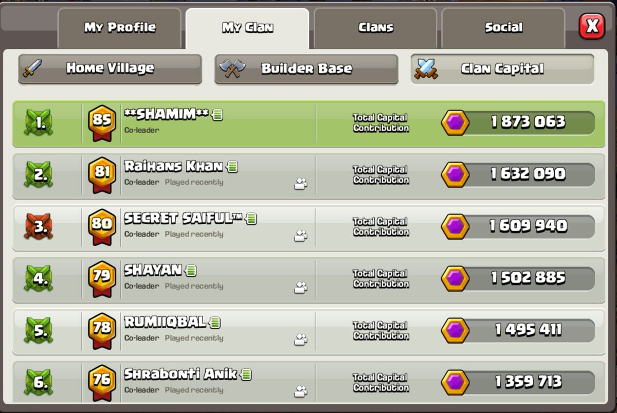 Shamim01's tweet photo. Latest Contribution in Clan Bangladesh.@ClashofClans https://t.co/euVV2QF8SC
