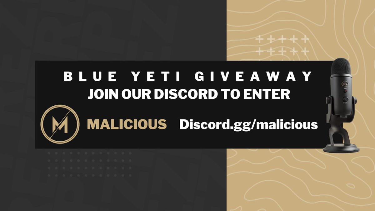 TeamMalOfficial's tweet photo. TO ENTER JOIN OUR DISCORD AND GO TO BLUE YETI GIVEAWAY CHANNEL. https://t.co/W8f1rqPEKw #TheDarkside #TeamMalicious https://t.co/Iq4nEiF2wW