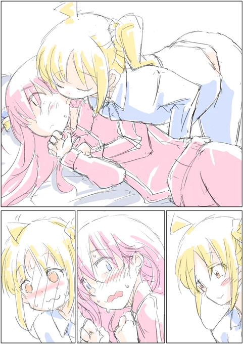 寝てるぼっちちゃんにキスをした虹夏ちゃん 