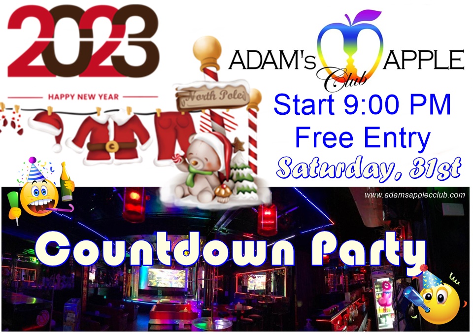 adamsappleclub's tweet photo. Countdown Party Adam's Apple Club
Saturday, 31st December
Start 9:00 PM
Free Entry
We are pleased to invite you to celebrate with us our Countdown Party, Saturday, 31st December 2022 @ Adam’s Apple Club Chiang Mai.
#countdown #HappyNewYear #HostBar #GayBar #maleentertainment https://t.co/hxFu1V8cVz