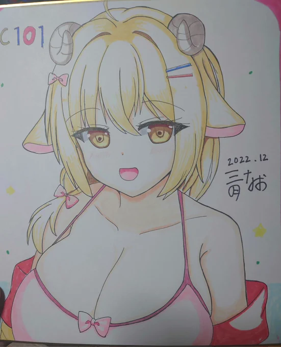 コミケで頒布する色紙です、 