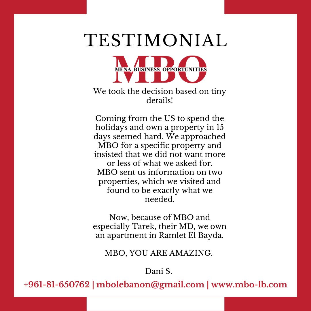 MBOREALTORS's tweet photo. Here we rap 2022 with this impressive client and his lovely family 😍
Thank you all for being supportive, and thank you for an amazing year!
#mbolb #beirutrealestate #lebanonrealestate #lebanese #beirutproperties #propertiesinbeirut #lebanonproperties #beirut #lebanon https://t.co/EHN9MOwsPG