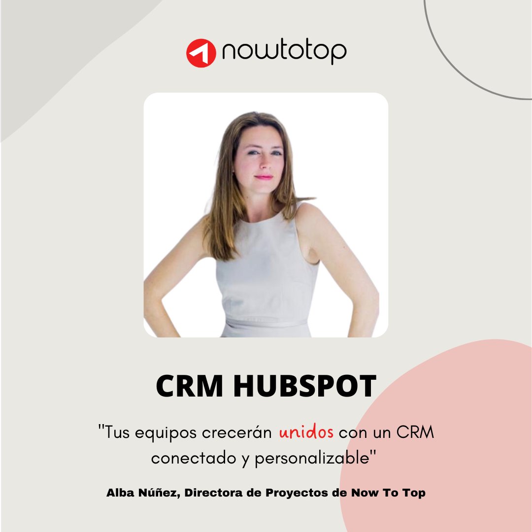 HubSpot es una plataforma CRM que brinda a empresas en expansión todo lo que necesitan para proporcionar la mejor experiencia a sus clientes 🔝

Tus equipos crecerán unidos con un CRM conectado y personalizable 👤

Alba Núñez, Directora de Proyectos de Now To Top ⭐️

#crm