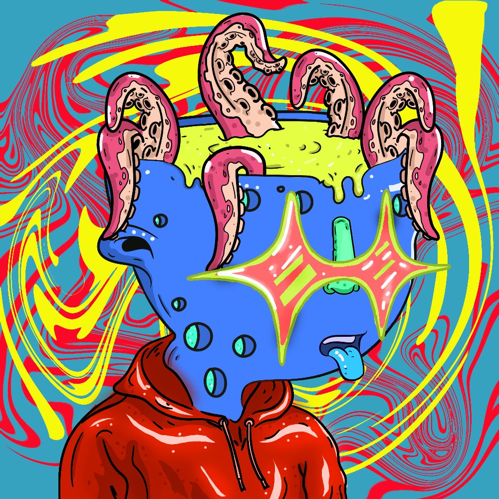 ahoc_martin's tweet photo. Grabbed my 15th @ClubMughead and it was such a steal..
Background: Abstract RED yellow
Eyes: Star Glasses RED
Hats: RED tentacles
Cloths RED hoodie
... Whole lotta #RED ! just 29 ADA ๐ฅ
#CardanoCommunity #CNFTProject #CNFTs #CNFT #Mughead https://t.co/vtIGNFeK0m