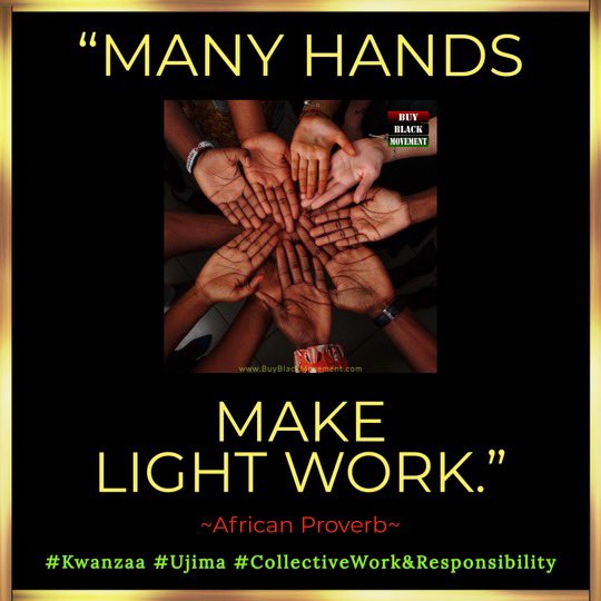 buyblackmovemnt's tweet photo. โMANY HANDS MAKE LIGHT WORK.โ -African Proverb
โค๏ธ๐ค๐Brought to you by https://t.co/njgwxL3QSj
#kwanzaa #ujima #collectiveworkandresponsibility #nguzosaba #sevenprinciples #habarigani #blackholiday #kwanzaa2022 #blackfolk #blackfamily #buyblack #blackunity #blackconsciousness https://t.co/fMHPmzaaRV
