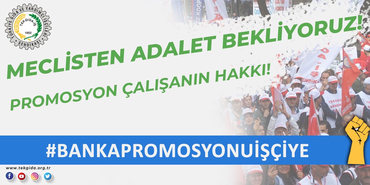 tekgida's tweet photo. MECLİSTEN ADALET BEKLİYORUZ! 
Promosyon çalışanın hakkı!
#bankapromosyonuişçiye
@HMBakanligi @csgbakanligi @meral_aksener @kilicdarogluk @RTErdogan @dbdevletbahceli @turkiskonf @FOXhaber @halktvcomtr @tele1comtr https://t.co/9rUfRaaK3d