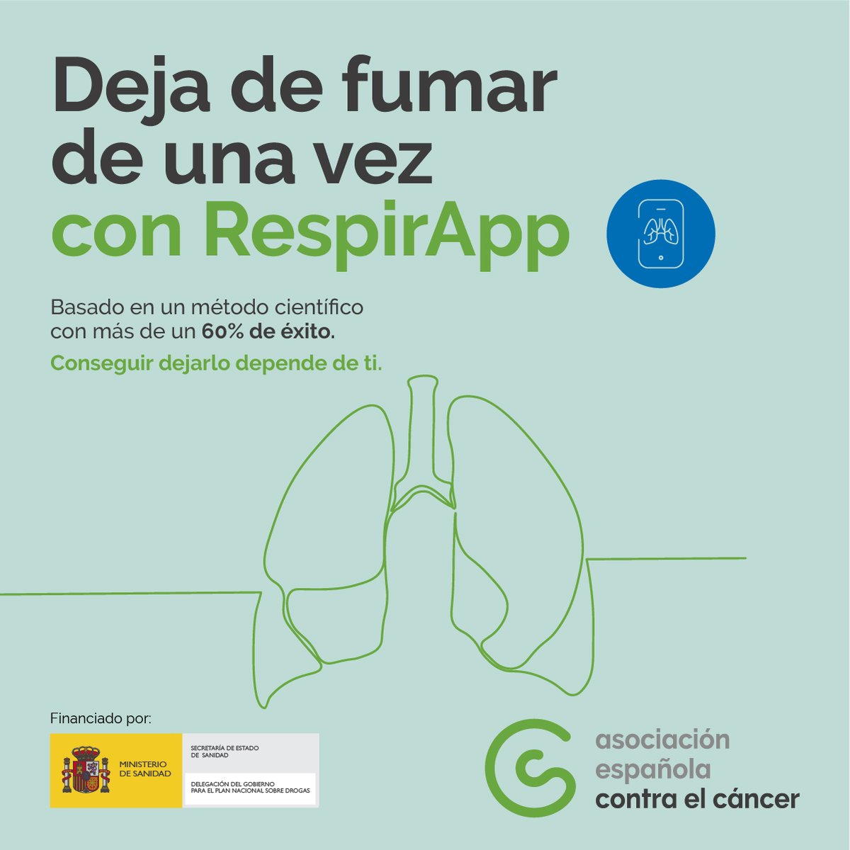 ContraCancerEs's tweet photo. ¿Quieres dejar de fumar? Hazlo con #Respirapp, es un método científico que tiene una tasa de éxito del 60%.
Si otros han podido ¿por qué tú no? ¡Prueba! No pierdes nada y ganas vida
https://t.co/BmLXThhRtg https://t.co/H72pliOTy3