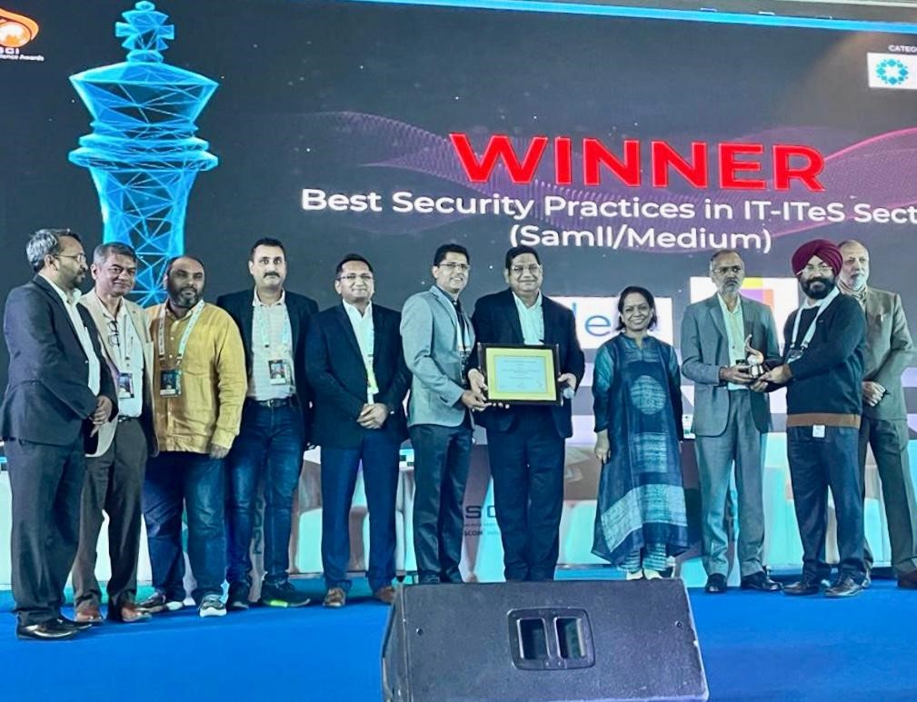 SystiqueStories's tweet image. .@hsccorp was adjudged as the winner of #BestSecurityPractices in #IT-#ITES sector in small/medium category organizations at the 17th @nasscom-@DSCI_Connect’s Annual Information International Security Summit 2022 (#AISS).
 
#SystiqueSolutions #HughesSystique #HSC #Nasscom #Awards
