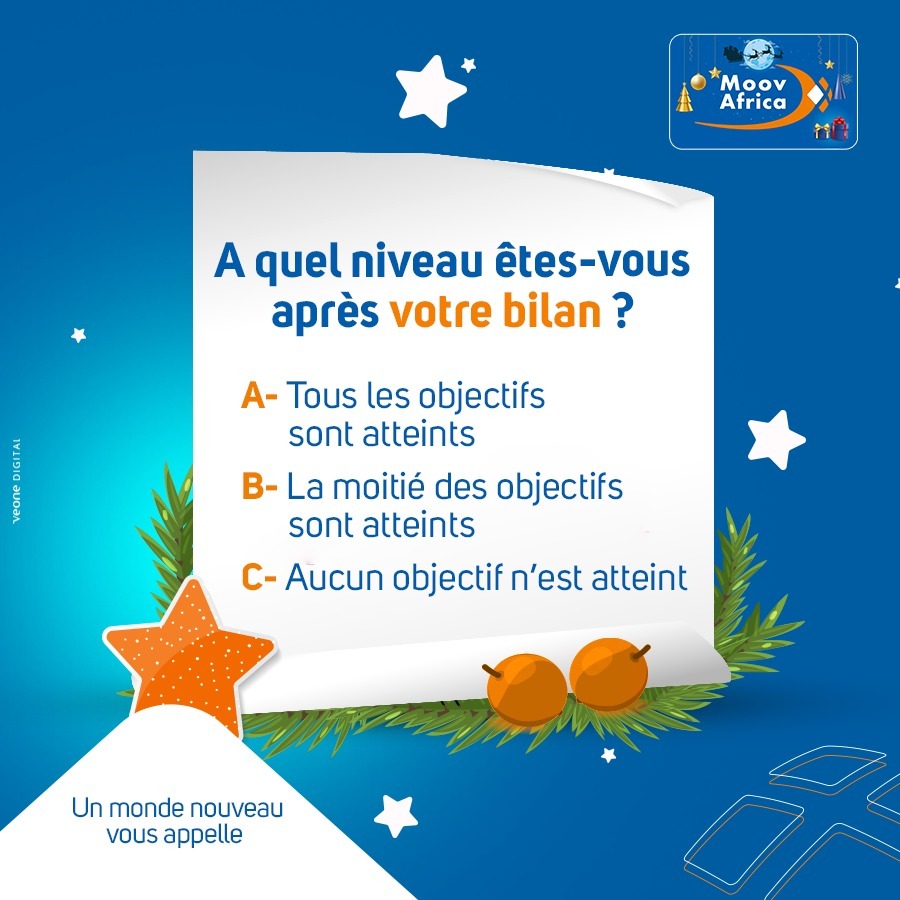 moovafricatg's tweet photo. Nous sommes en fin d’année, le moment où chacun essaie de faire son bilan annuel.
 
Dites-nous, à quel niveau êtes-vous après avoir fait le vôtre ?

#Bilan #Sondage #MoovAfricaTogo https://t.co/ok6e9hQI15