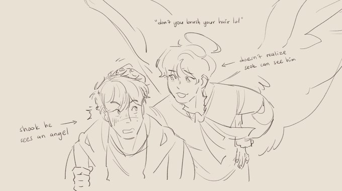 idk you guys... silly little seoksoo guardian angel au 