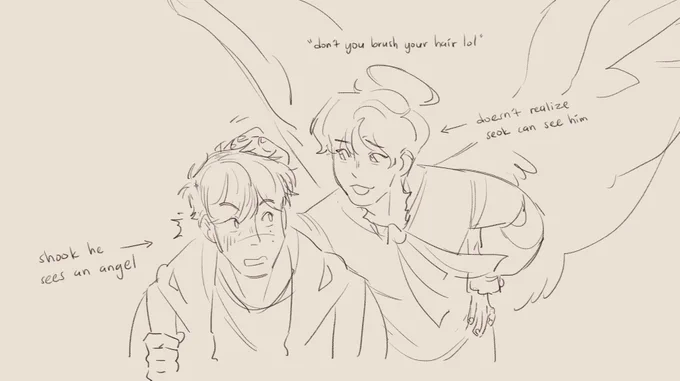 idk you guys... silly little seoksoo guardian angel au 