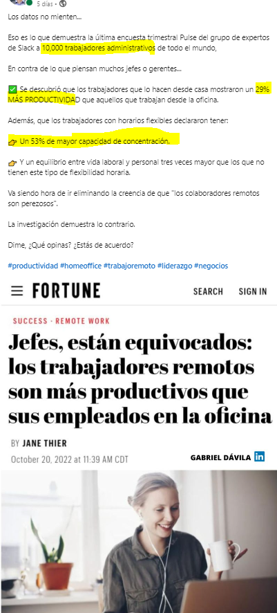 putasconsultor1's tweet photo. #vistoenlinkedin
El teletrabajo sigue dejando buenos resultados, según una encuesta de Slack a 10K empleados, pero eso no es nada, esperad a que se combine con la semana laboral de 4 días!🤓

Buenos días, vamos cerrando 2022☕️ https://t.co/eFy9wfMDKa