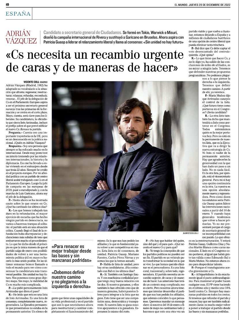 ¡Buenos días a todos!

Os dejo aquí mi entrevista en <a href="/elmundoes/">EL MUNDO</a> 👇

"Cs necesita un recambio urgente de caras y de maneras de hacer"

#RenaceTuPartido