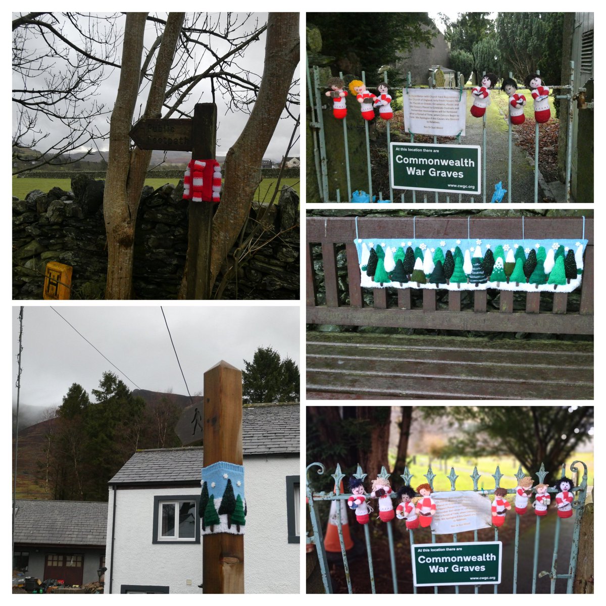 martgathercole's tweet photo. It's blowing a hooley outside, alot of lovely yarn bombing around Threlkeld, something to do on a wet day, which is most days #Oopnorth🤣 #yarnbombthursday planning a lowdown walk today😉 https://t.co/99myCgrXaa