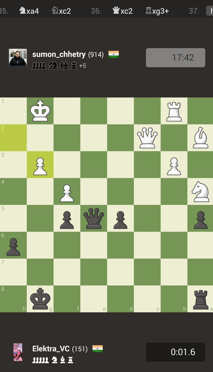 Coderiin's tweet image. Played with @SumonChhetry and totally got slayed because of my slow wits and taking so much time to think.
More practice to be done. 
#ChessNoob