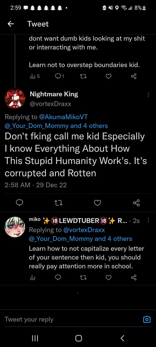 AkumaMikoVT's tweet photo. HEY GUYS !!

If you were followed by @vortexDraxx please block them immediately !! Theyre underage and theyre trying to involve 18+ streamers into their drama. 

Its not okay, and especially if someone has minors dni in their bio!! Please report and block them! https://t.co/7Un4WuDibo
