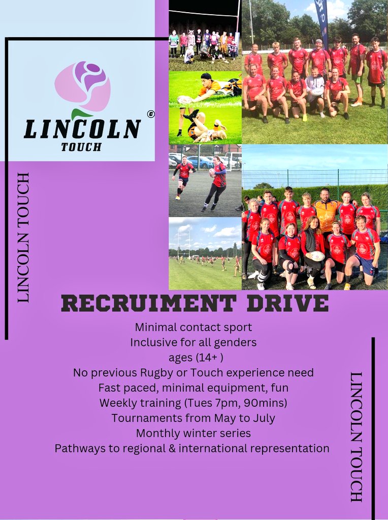 starting up on 3-1-23 19:00. looking for a new challenge in your fitness &amp; sporting activities? come along and try out Touch #LincsConnect #lincsport #eta #lincolnshire #lincolnuk #lincolnshirewolds #lincolnshirelife #lincolnsports @lincoln_rugby_club
