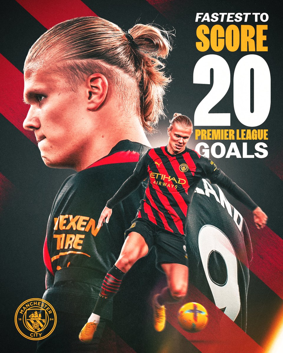 That's 20 league goals scored in just 14 games for <a href="/ErlingHaaland/">Erling Haaland</a> 👊

A new <a href="/premierleague/">Premier League</a> record! 💥