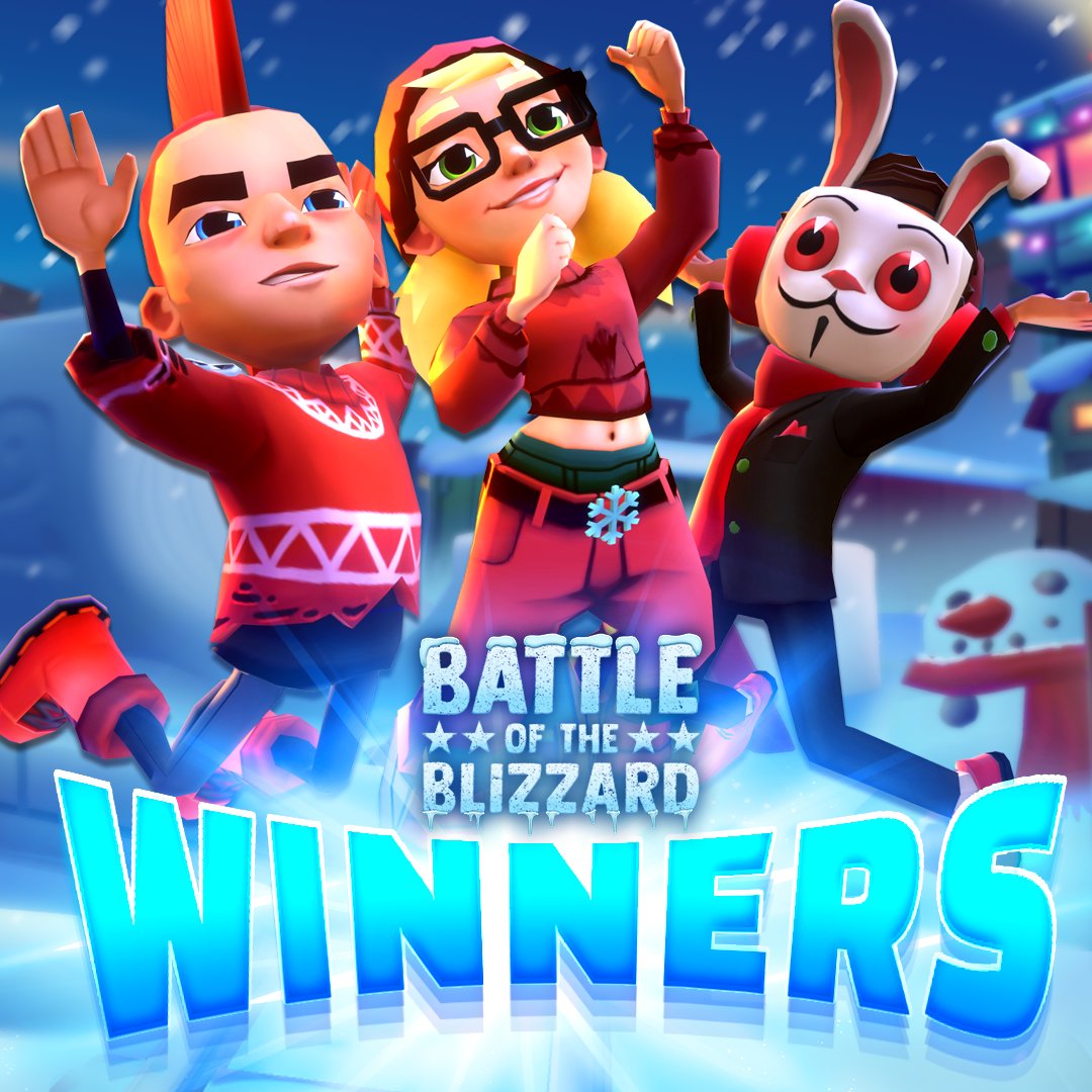 Subway Surfers on X: We've tallied up all the snowballs and it was a close  match! 🔴🟢 One team had a slight edge with your help. Red Team wins the  #BattleOfTheBlizzard! 🌨