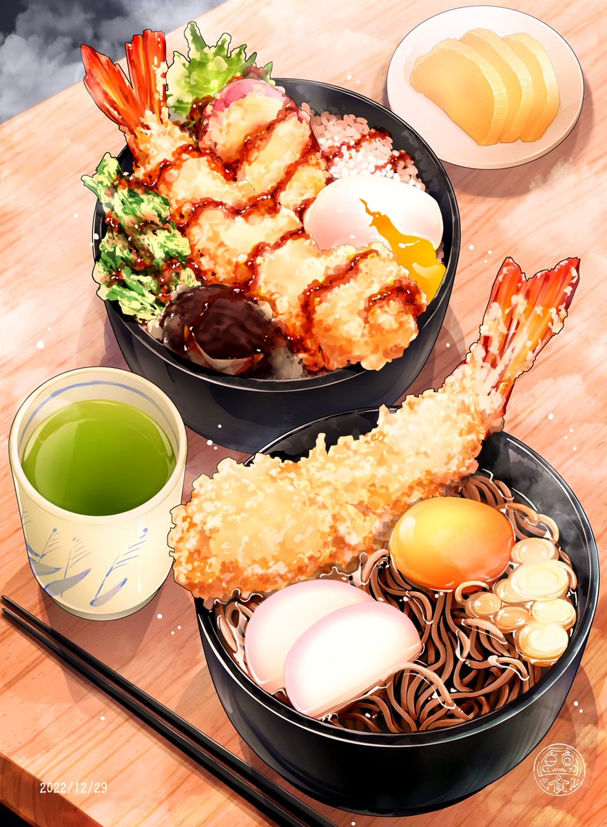 food focus food tempura no humans shrimp steam cup  illustration images