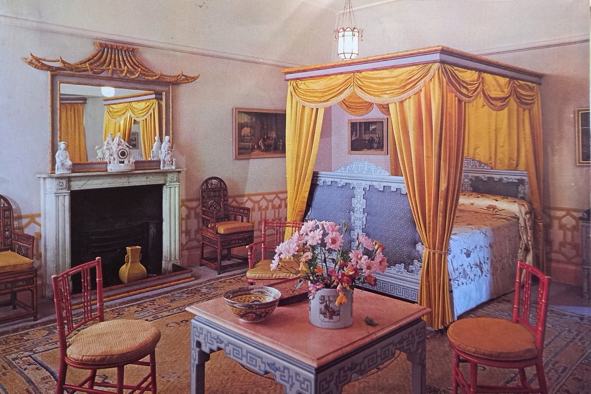 20th-century polychrome pastels in the Royal Pavilion: Flicking through 1960s magazines (inspiration for New Year's Eve party wear?). Leslie Caron in the Music Room Gallery in a nylon nightdress (US Vogue 1966) &amp; Princess Charlotte's bedroom (House &amp; Garden 1969) <a href="/BrightonMuseums/">Brighton Museums</a>