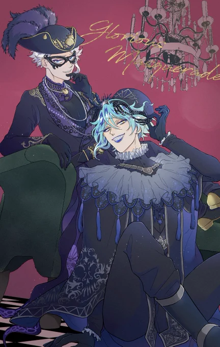 twst今年描いたやつ(CP含・イデアズ)#今年も残りわずかなのでお気に入りの4枚を貼る 