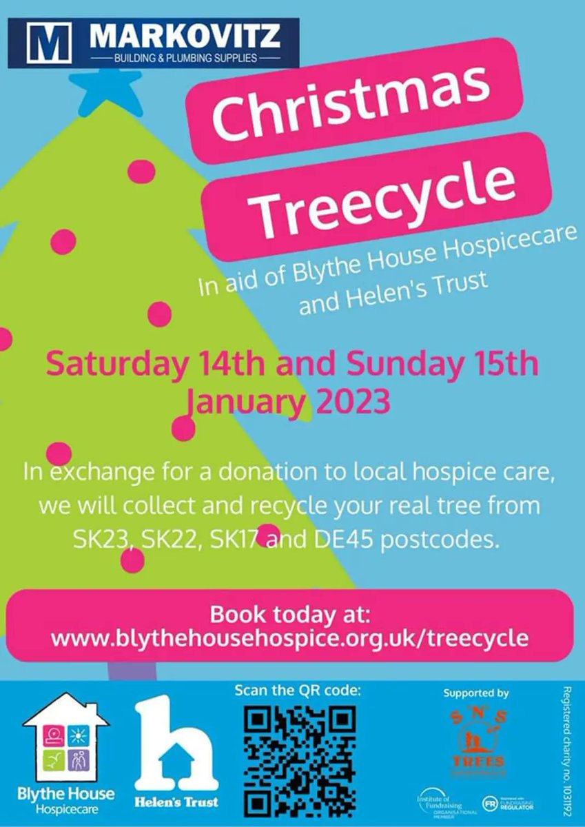 RECYCLE YOUR REAL CHRISTMAS TREE TO SUPPORT CHARITY
Make a donation to <a href="/BlytheHouseHosp/">Blythe House Hospice</a> and register your real Christmas  tree with the scheme, and the charity will collect and #recycle your tree between 14th / 15 January.🌲🌲🌲
#ChristmasRecycling