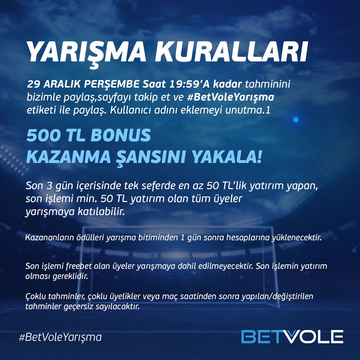 betvolebtv's tweet photo. ⚽️BEŞİKTAŞ - A. DEMİRSPOR maçında toplam kaç GOL olur tahmin et,
☑️Sayfayı takip et,
☑Gönderiyi #BetVoleYarışma etiketiyle RTle,
🖊Kullanıcı adını yaz,
‼Son 3 gün içinde son işlemi min. 50TL yatırım olanlar katılabilir.
✨Anlık bonus ve duyurular için; https://t.co/1KcS52BvuH https://t.co/AYN7XeGuKk