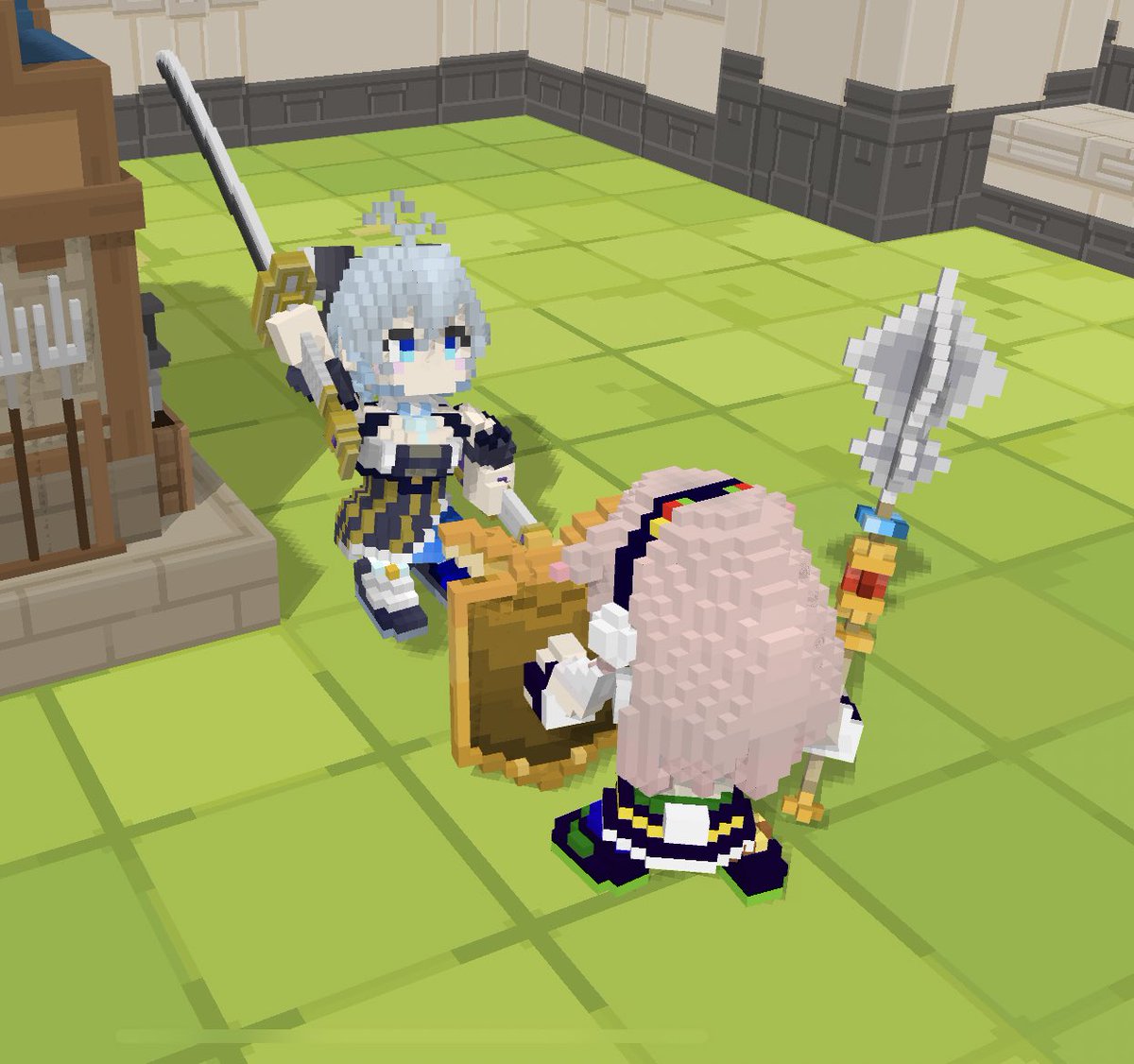 「めめめみんなの盾役 #めめアート#CraftWarriors_share ↓ 」|ギアッチョ🧊(従業員のすがた)@ゆっきーのイラスト