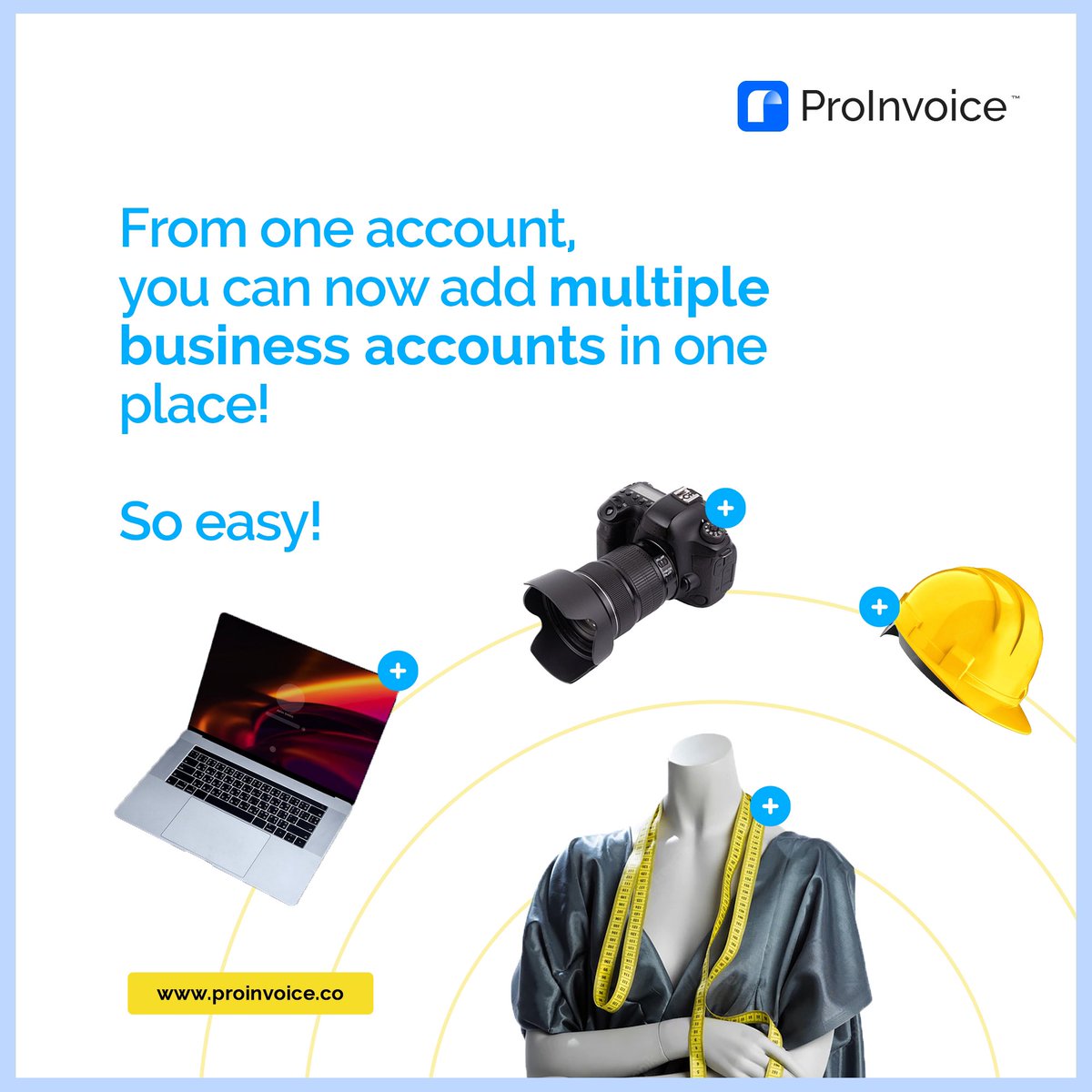 Create multiple business accounts for your businesses, generating invoices for each one. 
Create custom invoice templates to keep track of payments and expenses. Set up your new accounts on the go with our easy-to-use app.
 
#invoicesoftware #invoicegenerator #proinvoicesoftware